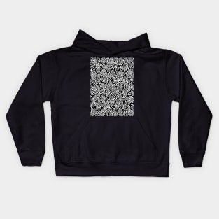 Black and White Abstract Floral Pattern Kids Hoodie